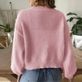 thumbnail image 4 of Amidoa Cardigan Womens Sweater Long Sleeve Pink Cute Knit Open Front Solid Cardigans Women's Cardigans XL, 4 of 5