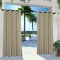 thumbnail image 1 of Exclusive Home Rideaux Intérieur/extérieur Solide Cabanon Oeillet Haut Panneau de Rideau Paire, 54x120, Taupe, 1 of 8