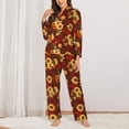 thumbnail image 2 of Xecao Ensemble de Pyjama à Carreaux Rouges pour Femmes avec Boutons devant et Poches Vêtements de Détente Doux pour la Maison-Petit, 2 of 7