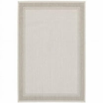 7 x 9 ft. Bordered Indoor Outdoor Area Rug - Ivory & Gray