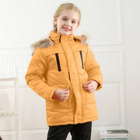 

Toddler Girls Coats & Jackets Autumn Winter Thicken With Pocket Hooded Windproof Zipper Thick Warm Outwear Girls Outdoor Jackets & Outerwear Streetwear