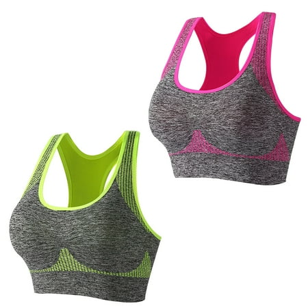 HYSYSB Sports Bras for Women balconette Bras for Women bras No Underwire Full Support compression Bra sports Multipack Padded Bra for Workout Gym Yoga pull On Bras for Women No Hooks Clear L
