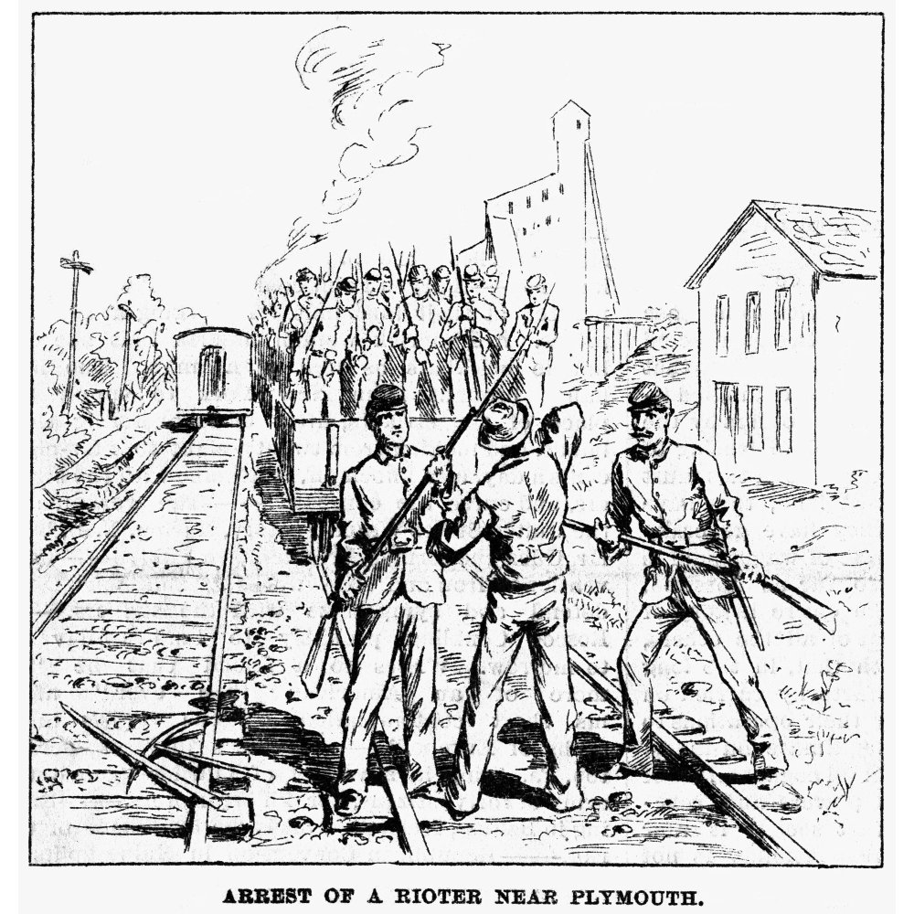Great Railroad Strike 1877 Nnational Guardsmen Arresting A Rioter Near