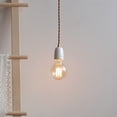 thumbnail image 5 of FSLiving J Track Lighting E26 Ceramic Base 2 Feet Brown Twisted Cord Pendant Light Fixture Mini Contracted Design for Entryway Dorm Loft Corridor Living Room(No Bulb,No Track) - 1 Light (White Socket), 5 of 6