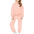 thumbnail image 6 of Girls Sweatsuit 2 Piece Outfits Spring Fall Half Zip Thumb Hole Sweatshirts and Sweatpants Joggers Set, 6 of 9