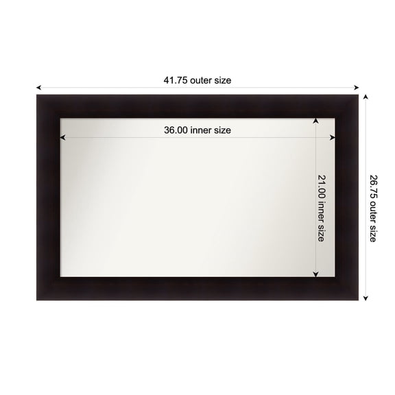 Amanti Art Custom Wall and Bathroom Mirror (26.75 x 41.75 in.), Portico Espresso Frame