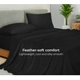 thumbnail image 5 of Royale Linens Bamboo Full Sheets - Cooling Bed Sheets - 1 Fitted, 1 Flat & 2 Pillowcase - Fits Up to 16" - 100% Organic Viscose Derived from Bamboo - Silky Bedding Sheet & Pillowcase (Full, Black), 5 of 9