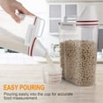 thumbnail image 3 of Récipient de Rangement pour Riz à Conception Gain de Place, Contenant Hermétique en Plastique Transparent pour le Rangement d'Aliments Secs, Bac d'Organisation de Garde-Manger Sans BPA avec Bec Verseur et Tasse à Mesurer (2 kg), 3 of 8