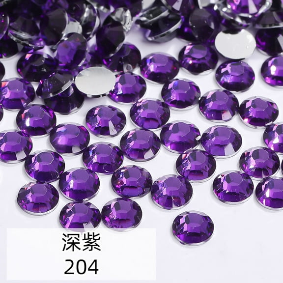Luxshiny 1000Pcs Purple Resin Rhinestones Flatback for Easy Adhesion in Nail Art Clothing and Phone Decor