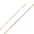 thumbnail image 2 of Wellingsale 14k Tri 3 Color Gold Polished Solid 1.5mm Solid Rope Diamond Cut Chain Necklace - 22", 2 of 6