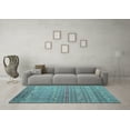 thumbnail image 3 of Ahgly Company Indoor Square Persian Light Blue Traditional Area Rugs, 6' Square, 3 of 4