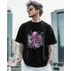 thumbnail image 2 of T-Shirts for Men, Pink Octopus Crew Neck Cotton T-Shirt Men's Short Sleeve Flower Leaves, 2 of 8