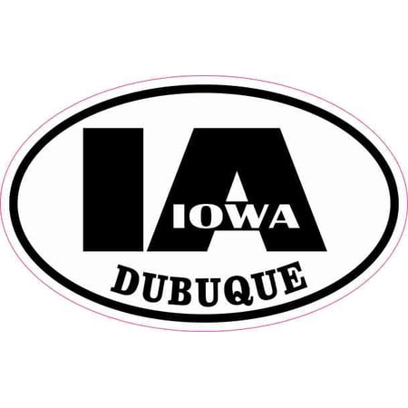 4in x 2.5in Oval IA Dubuque Iowa Sticker