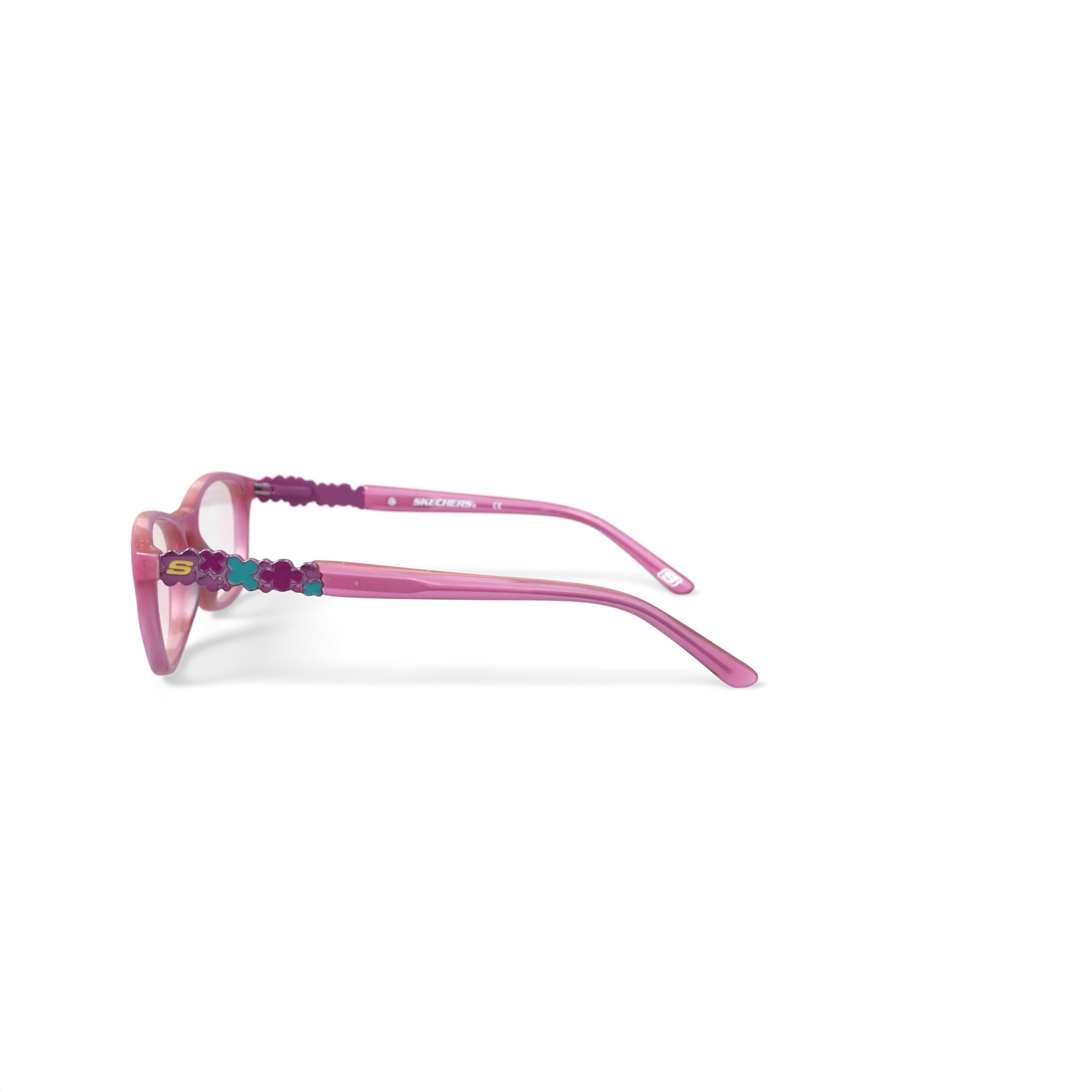 Skechers Youth SE1608-1 Square Prescription Eyeglasses with Case, Pink