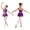 Purple, variant on Girls Cutout Back Feather Bodysuit Mock Neck Tulle Skirted Leotard Ballet Dance Gymnastics Unitards Black 8