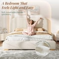 thumbnail image 4 of Amerlife Full Size Cloud Bed Frame, 7.1" Thick Curved Headboard, Modern Upholstered Platform Bed, Easy Assembly, Chenille Cream, 4 of 9
