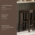 thumbnail image 3 of Open Box Maven Lane Stool, Weathered Brown Wood Finish with Vegan Leather, 3 of 7