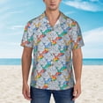 thumbnail image 2 of Sikiie cartoon Elephant Print Men's Hawaiian Shirt, Summer Beach Button Pocket Short Sleeve T-Shirt,XX-Large, 2 of 7