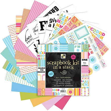 Die Cuts With A View 12X12 Scrapbook Kit In A Stack, All Occasion