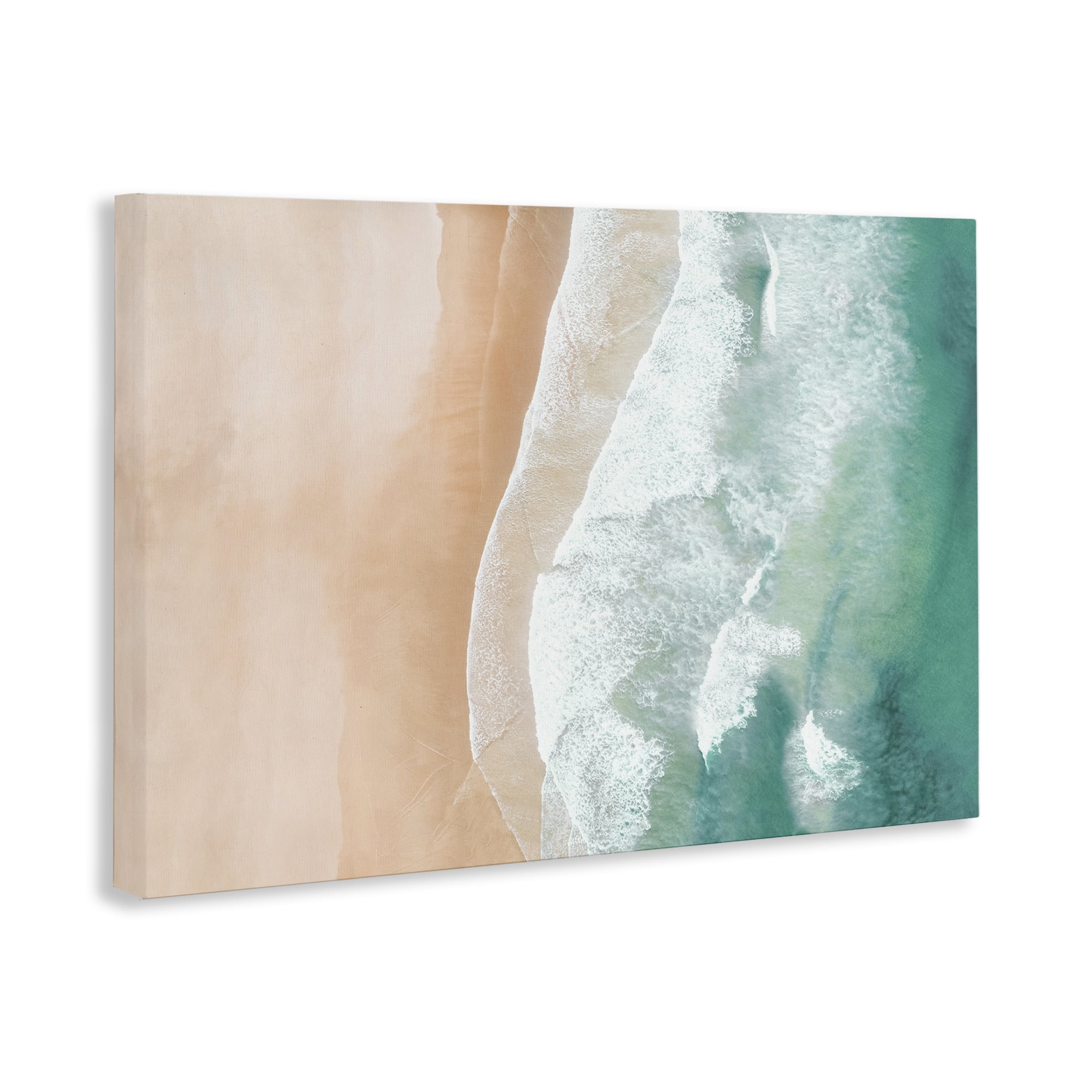 Stupell Industries Aerial Sea Waves Coastal Painting Gallery Wrapped Canvas Art Print Wall Art, 36 x 24