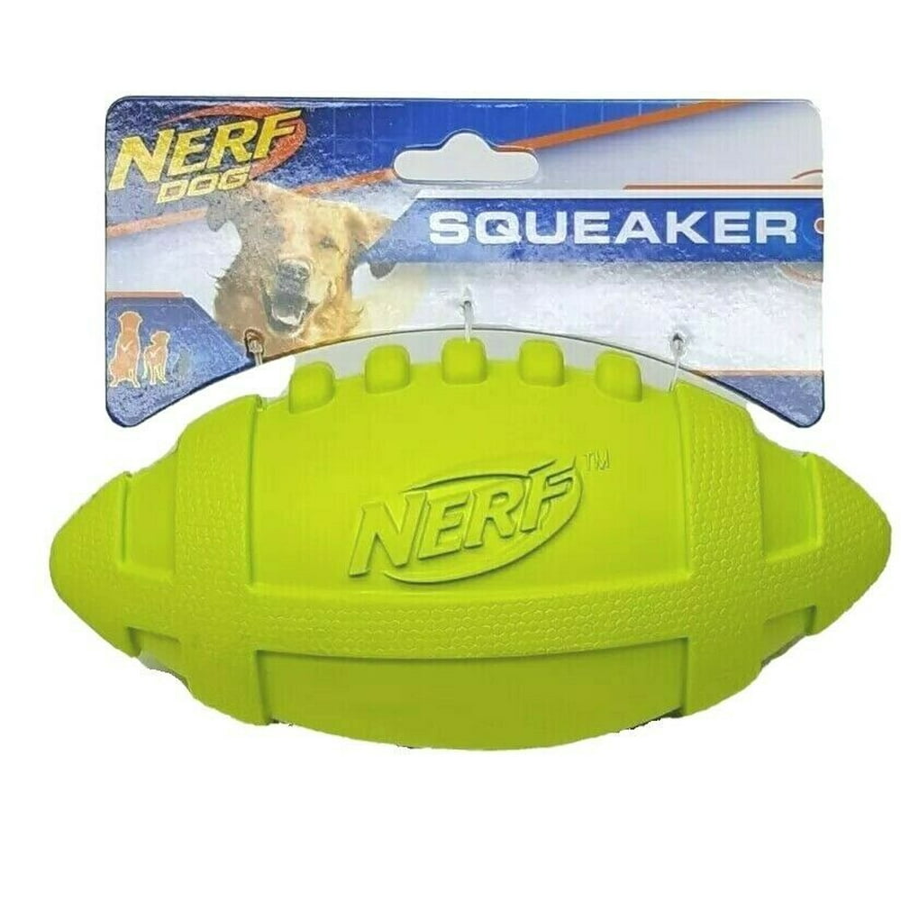 NERF Dog 7 inch Rubber Squeaker Football Dog Toy