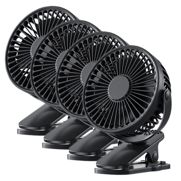 Mini Ventiladores Practico MiniBreezeBlack 4Pzas 4"Ø Negro USB 5V 3 Velocidades Ventiladores de Escritorio. VentDepot MXMZE-004