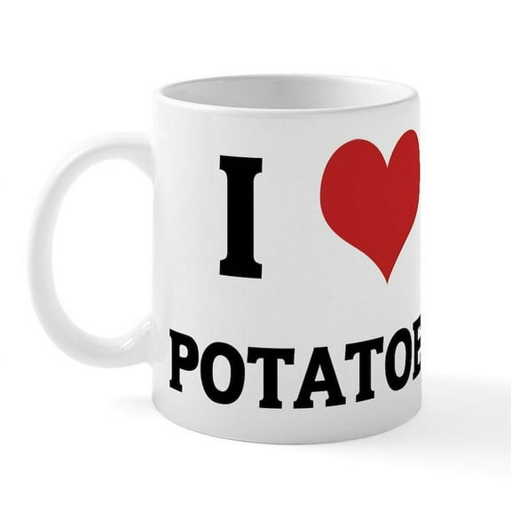 CafePress - I Love Potatoes Mug - 11 oz Ceramic Mug - Novelty Coffee Tea Cup
