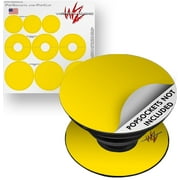 Decal Style Vinyl Skin Wrap 3 Pack for PopSockets Solids Collection Yellow (POPSOCKET NOT INCLUDED) by WraptorSkinz
