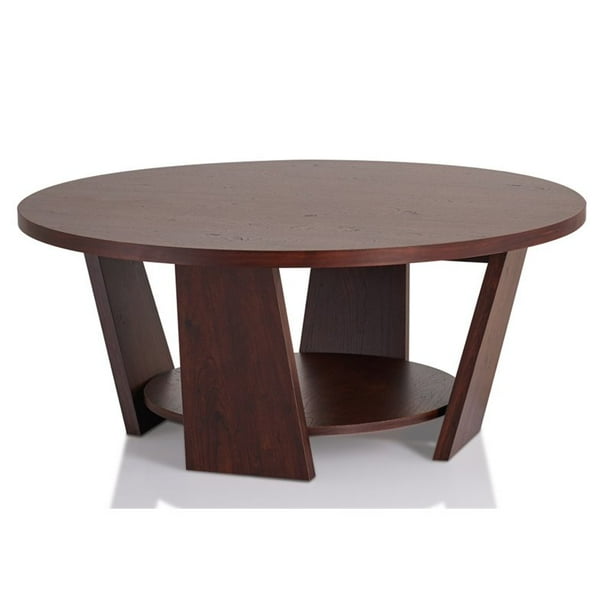 Furniture Of America Ernest Round Coffee Table In Vintage Walnut Walmart Com Walmart Com