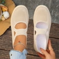 thumbnail image 4 of Domzle Orthopedic Shoes for Women Wide Width Breathable Knit Slip On Walking Sneakers with Arch Support Comfortable Lightweight Non Slip Casual Work Shoes Beige 38, 4 of 7