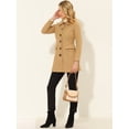thumbnail image 3 of INSPIRE CHIC Abrigo de invierno con cuello de piel sintética de un solo pecho para mujer Caqui M, 3 of 5