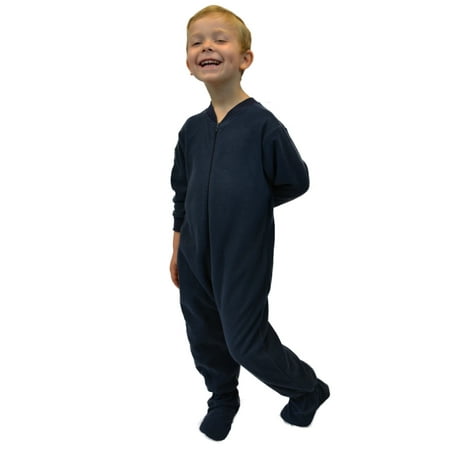 pajamas footed boys sleeper fleece navy toddler infant feet pajama boy walmart