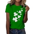 thumbnail image 2 of Pxiakgy Vente Chaude T-Shirts de la Saint-Patrick pour Femmes Cœur de Trèfle T-Shirts Graphiques T-Shirt Chanceux de la Saint-Patrick Hauts Irlandais Manches Courtes Col Rond T-Shirt Imprimé Haut Élégant Ample Doux Blouse, 2 of 4