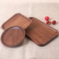 thumbnail image 3 of Natural Wooden Plates Black Walnut Wood Tray Cake Snack Plate Dessert Serving Tray Dishes Wood Utensils Tableware Gifts, 3 of 9