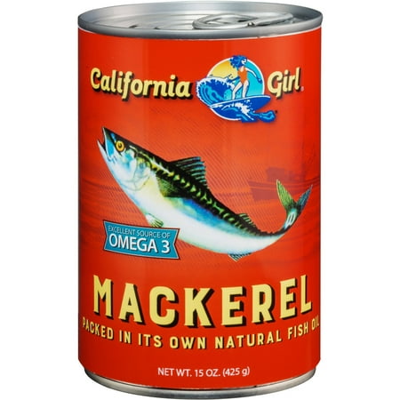California Girl Pacific Mackerel in Olive Oil, 15 oz