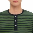 thumbnail image 7 of Momasggi Striped T Shirts for Men Henley Shirt Summer Short Sleeve Button Crew Neck Tshirts Dressy Casual Business Work Tops Army Green 3XL, 7 of 7