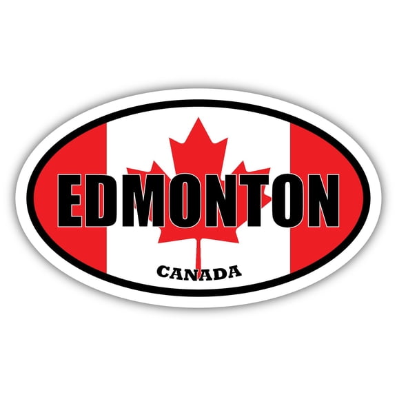 Edmonton Canada Flag Oval Decal Vinyl Bumper Sticker 3x5 inches