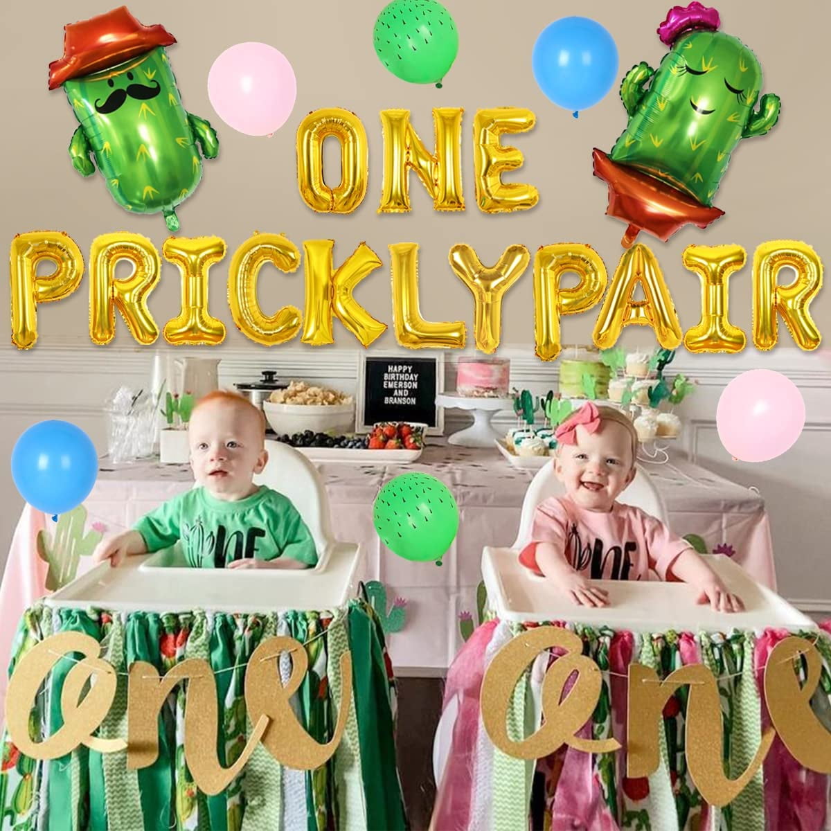 1st Birthday Birthday Gifts For Year Old Twins Cactus 1st Birthday