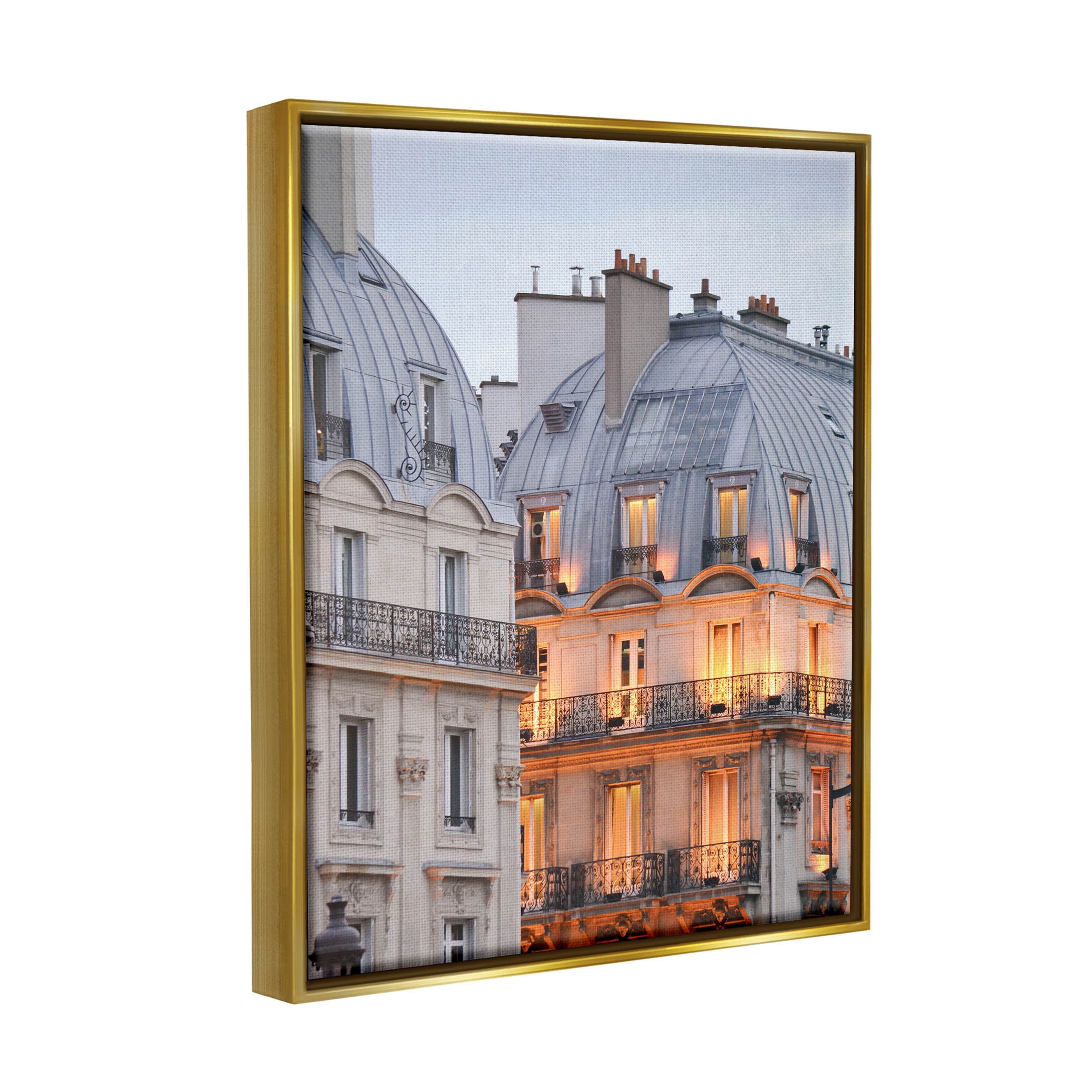 European Architecture Cityscape Town & City Photograph Metallic Gold Framed Art Print Wall Art