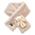 thumbnail image 2 of Bobasndm Cross Scarf Plush Cartoon Bear Doll Animal Label Soft Fuzzy Cold Resistant Autumn Winter Women Neck Warmer Collar Scarf for Outdoor, 2 of 9