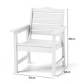 thumbnail image 6 of Stoog Patio Chair with Backrest, Outdoor Dining Chairs for Garden, Backyard, Porch, HIPS Weatherproof, 400 lbs Weight Capacity, White, 6 of 7
