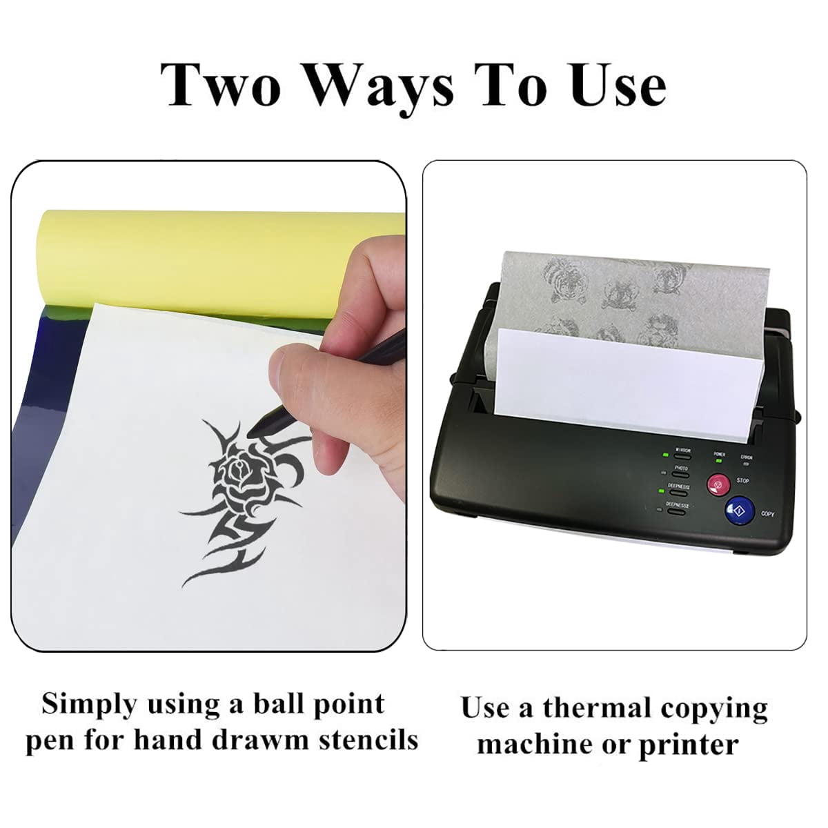 100 Sheets Tattoo Transfer Paper – 4-Layer Thermal Stencil Paper for Tattoo Artists & Beginners – A4 Size, Clean, Long-Lasting Transfer Easy Application