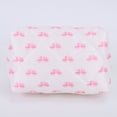 thumbnail image 3 of Yucurem Cute Bow Pattern Makeup Bag Cotton Quilted Cosmetic Bag For Women (Pink) Portable cosmetic bag (Pink), 3 of 10