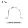 thumbnail image 3 of Unique Bargains 50mm 2 Hole U shaped Rigid Pipe Straps Bracket Tube Clip 48 Pack, 3 of 5