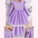 thumbnail image 4 of Vestido de cuello redondo y manga larga para niñas Vestido de cuello redondo y manga larga para niñas Falda de malla elegante Vestido de princesa elegante para niñas pequeñas Vestido de poliéster para, 4 of 7