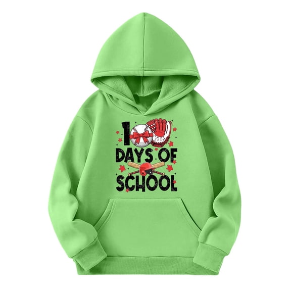 100 Days of School Sweatshirt for Kids - Boys Girls Letter Graphic Long Sleeve Preppy Back to School Hoodie