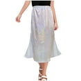thumbnail image 2 of uublik Flowy Skirts for Girls Silver Sequin Skirt Birthday Holiday Party Girls Midi Skirt Size 3T-16, 2 of 3