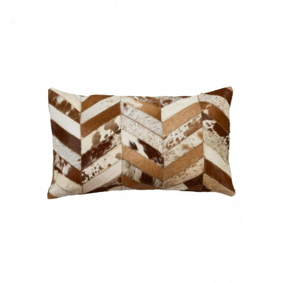 12" x 20" x 5" Brown And Natural  Pillow