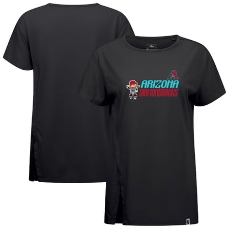 Women s-Levelwear Black Arizona Diamondbacks Influx 8-Bit Baseball T-Shirt