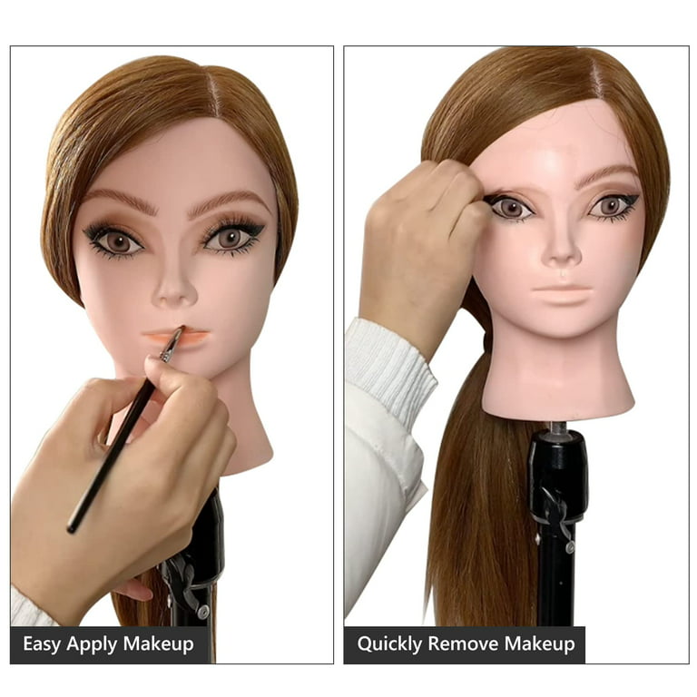 Real Hair Cosmetology Doll Head For